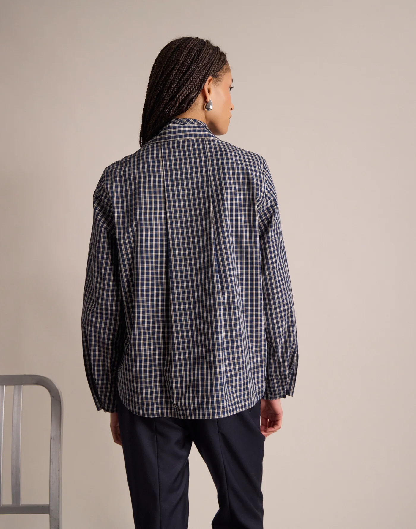 Top Noa à Carreaux – Blue Ecru