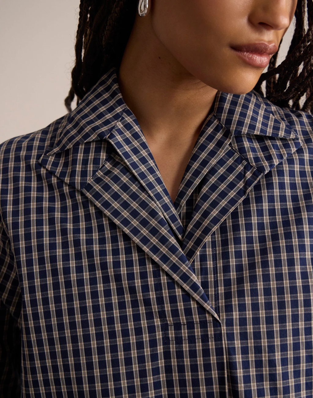 Top Noa à Carreaux – Blue Ecru