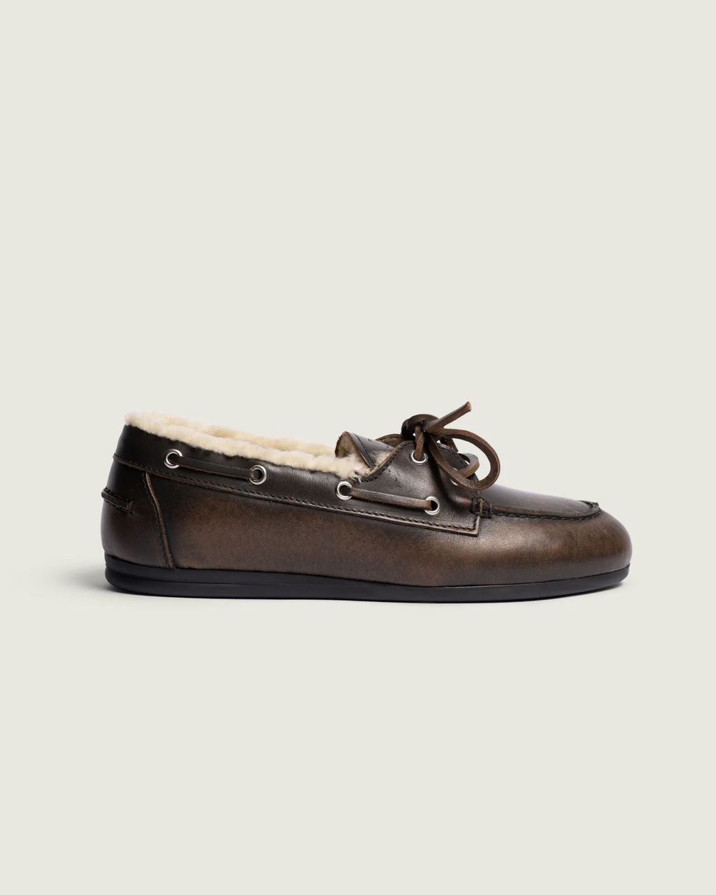 Boat Loafer Brushed – Fourrée - Cuir - Coffee