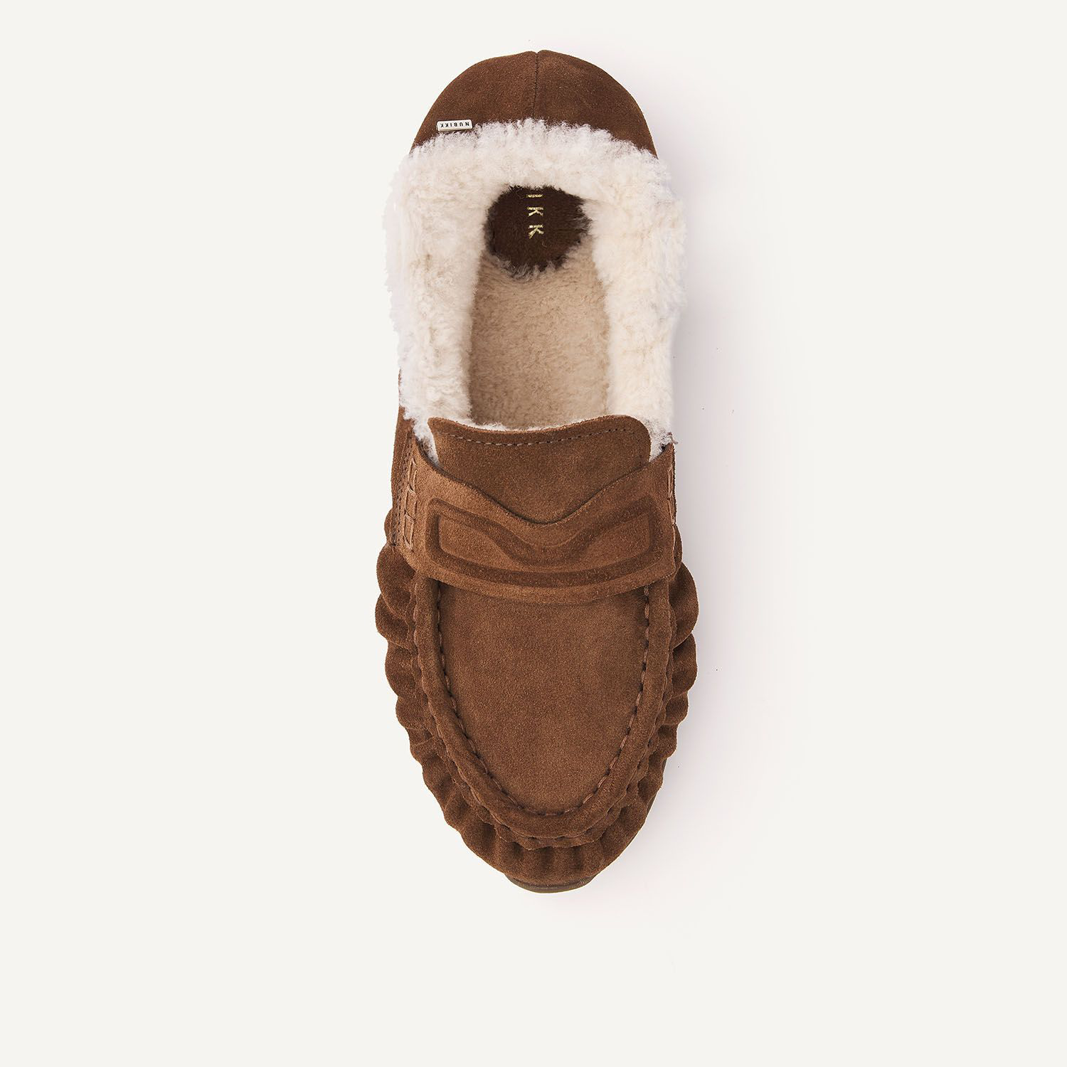 Riley Mio Fur – Mocassins en Daim Marron