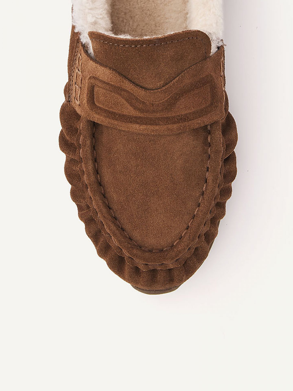 Riley Mio Fur – Mocassins en Daim Marron