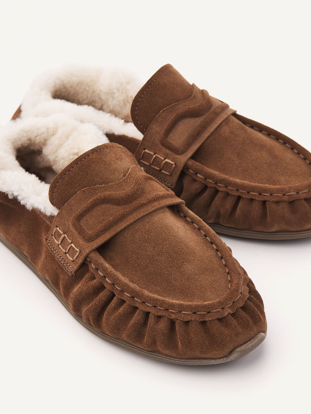 Riley Mio Fur – Mocassins en Daim Marron