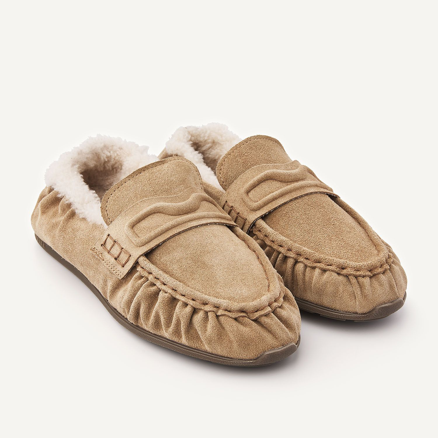 Riley Mio Fur – Mocassins en Daim Oak