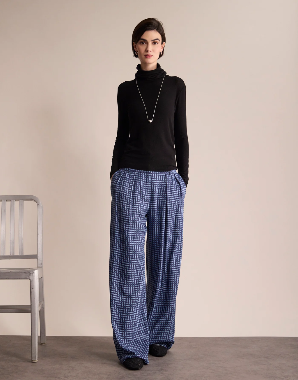 Pantalon Luciano Imprimé – Tie Blue