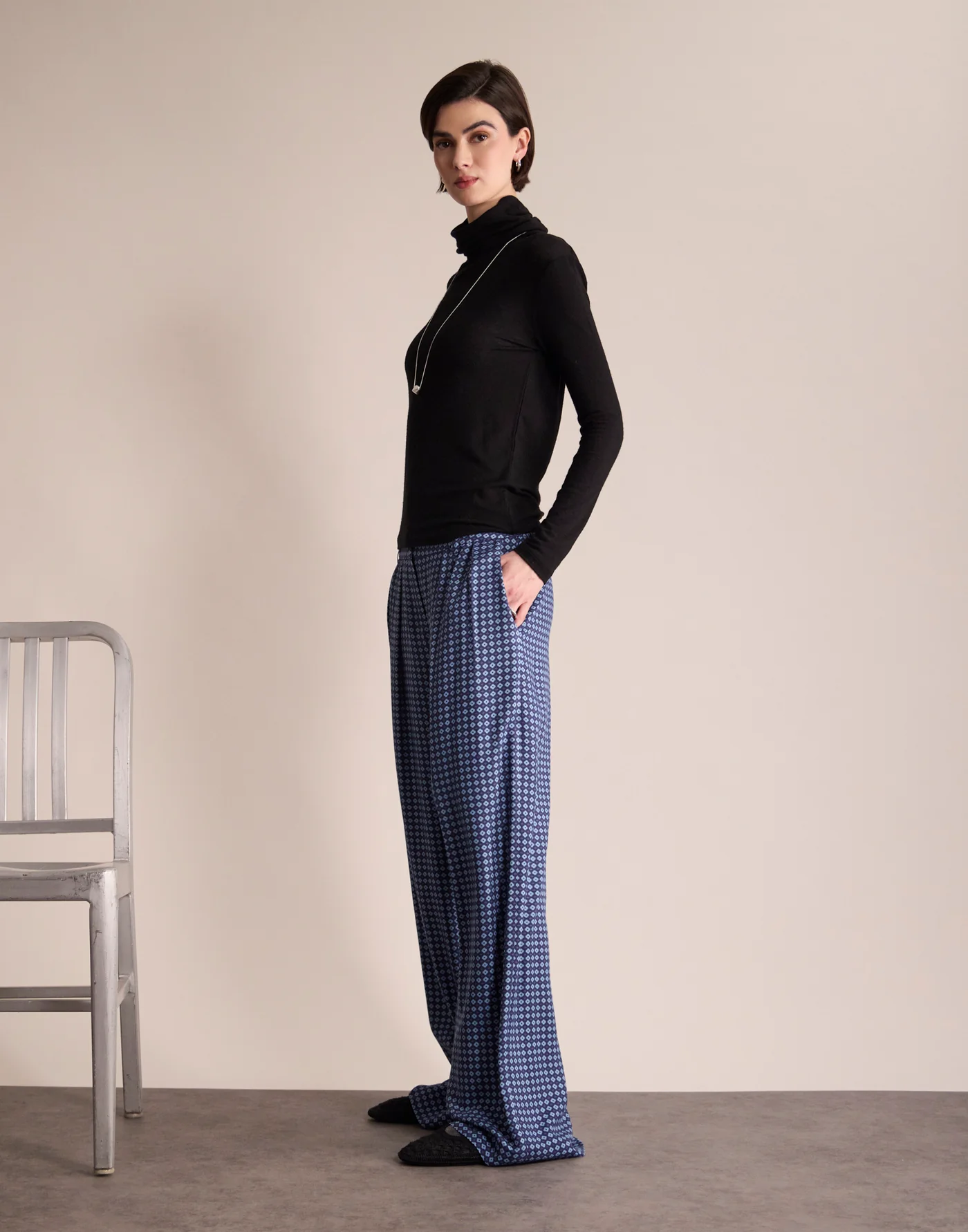 Pantalon Luciano Imprimé – Tie Blue