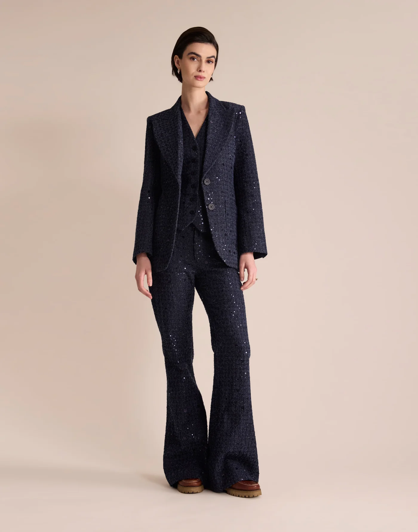 Pantalon Charlyse Pailleté – Blue Denim