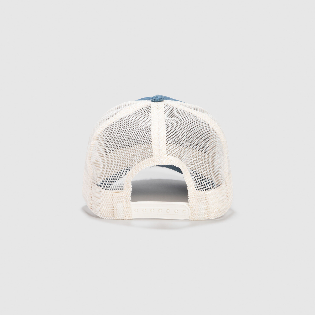 HOME RUN DENIM — Casquette bi-colore en coton et filet, visière imprimée